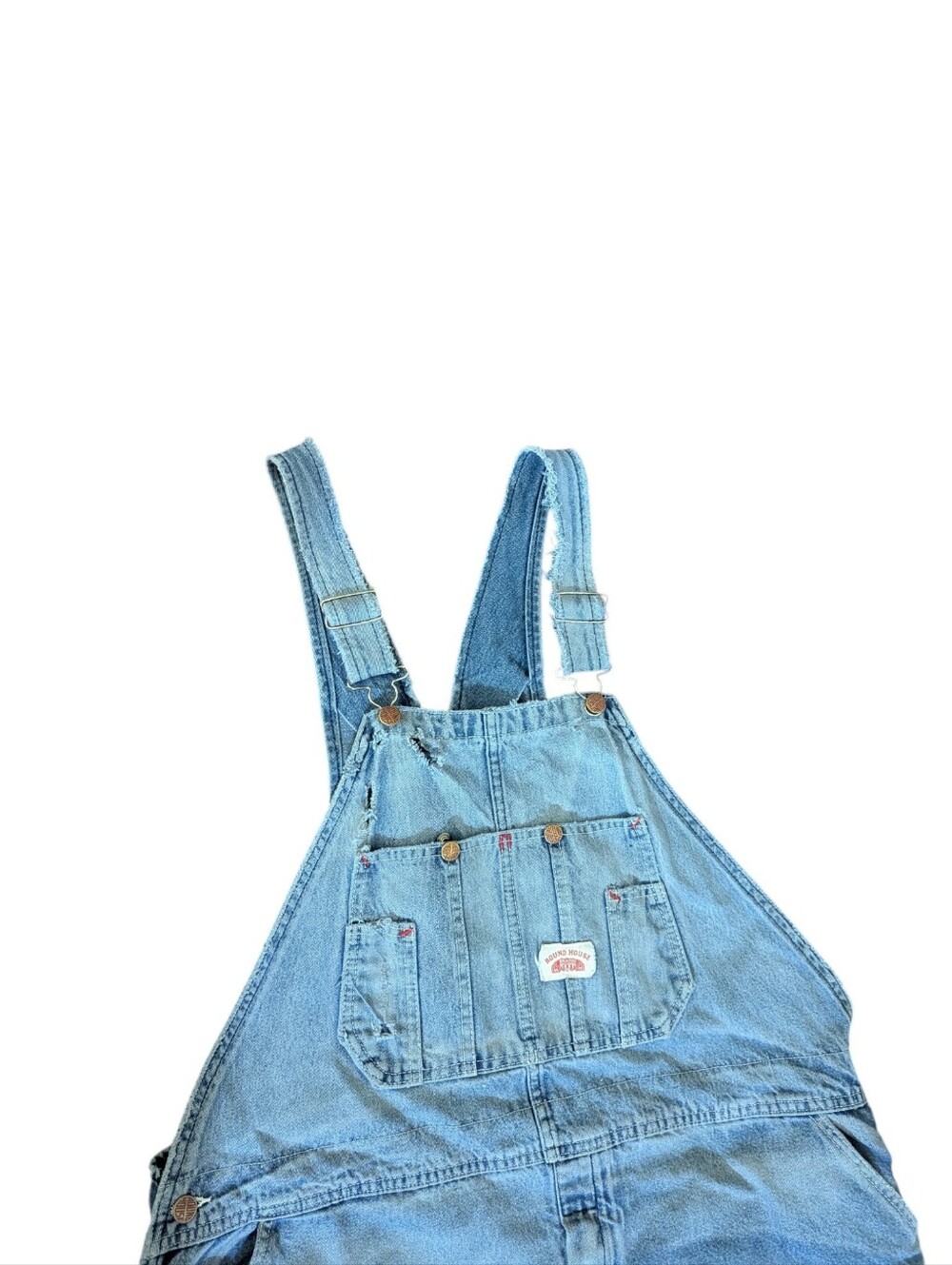 Vtg. Round House Light Blue Denim Overalls Authentic Kansas Farmer Thrashed - Picture 6 of 11